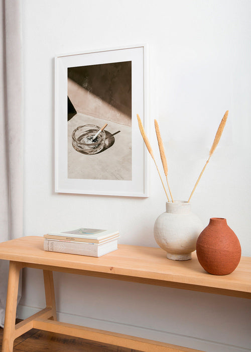 Photographie de cuisine avec cendrier en verre