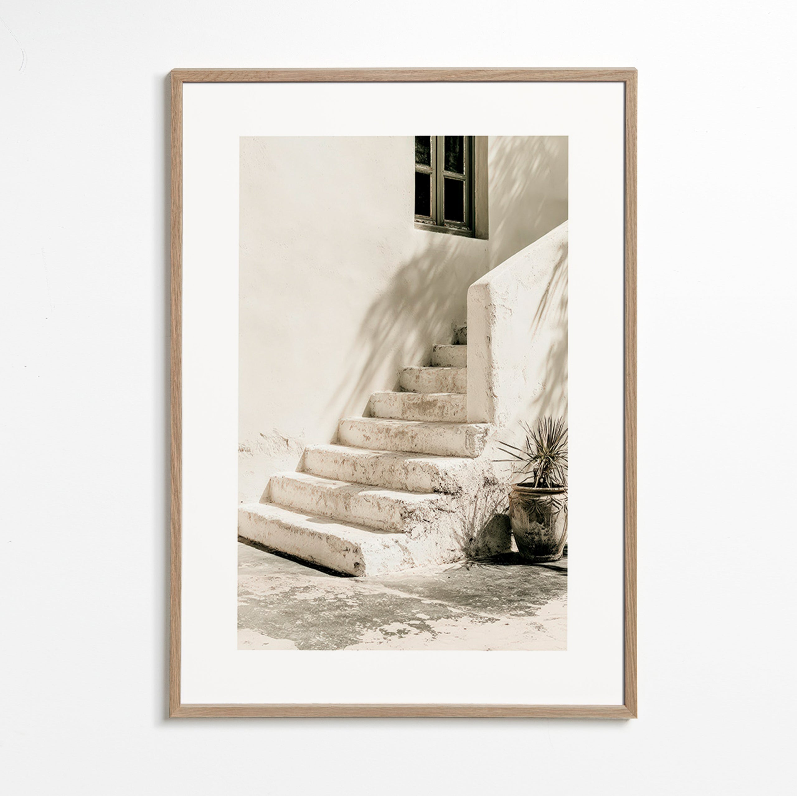 Photograph de marches blanches avec plante