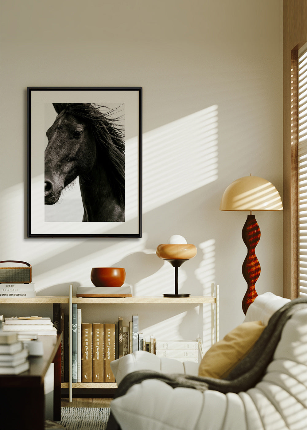 Portrait de cheval noir