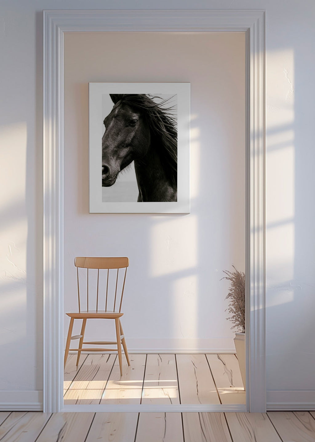 Portrait de cheval noir