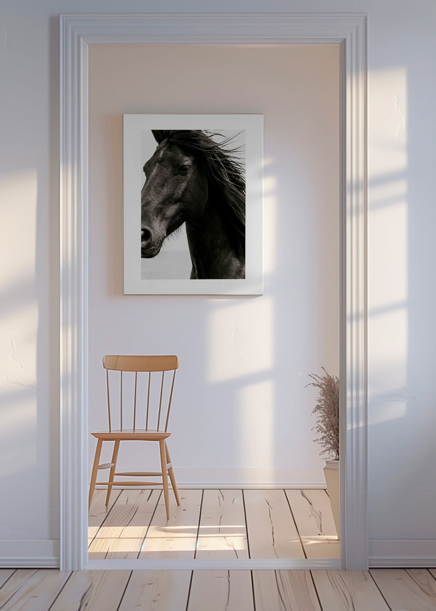 Portrait de cheval noir