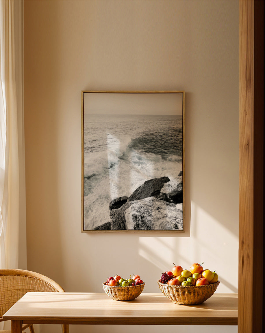 Ocean Cliffs - Framed canvas in an interior
