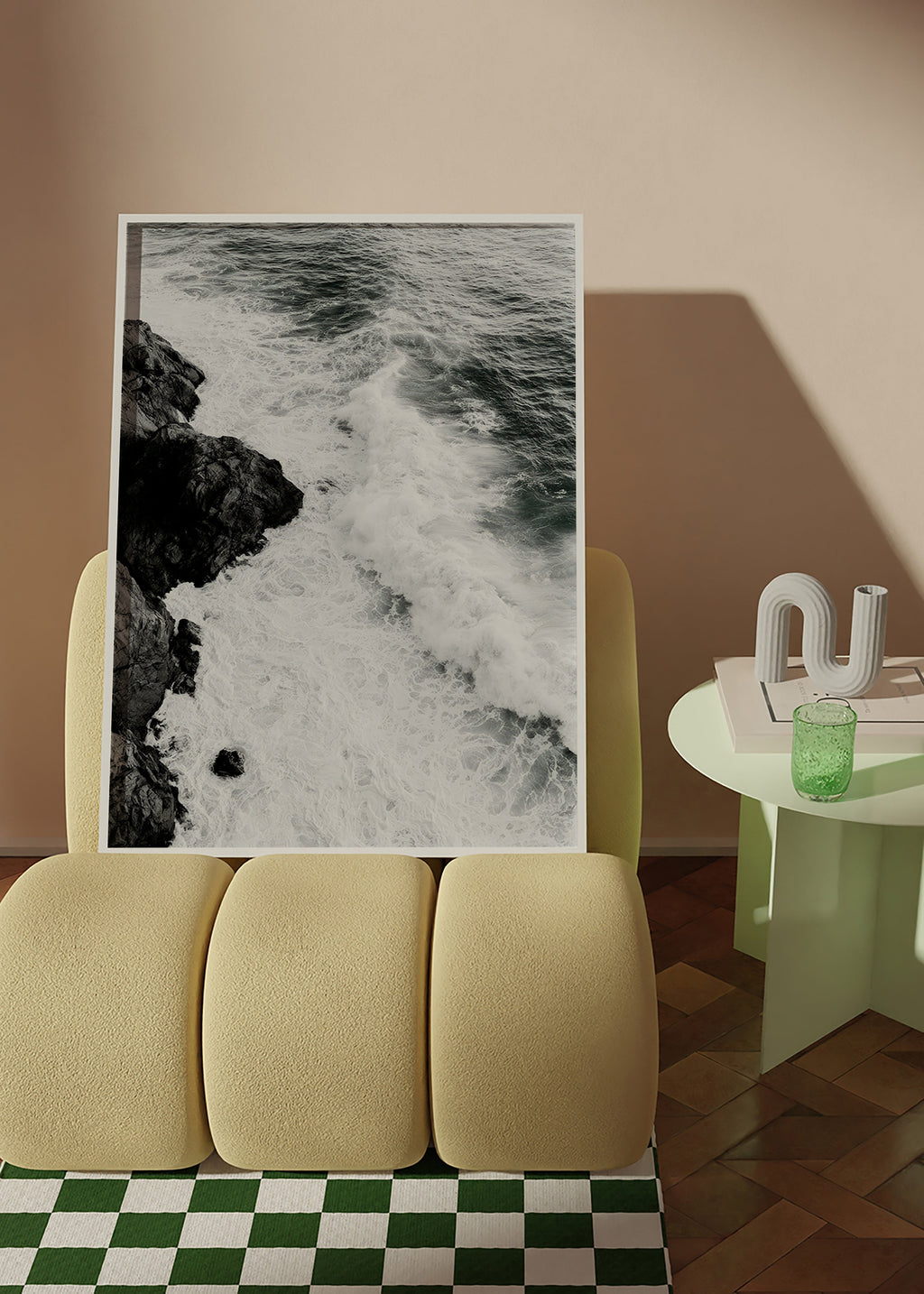 Art de paysage : rochers atlantiques en noir et blanc