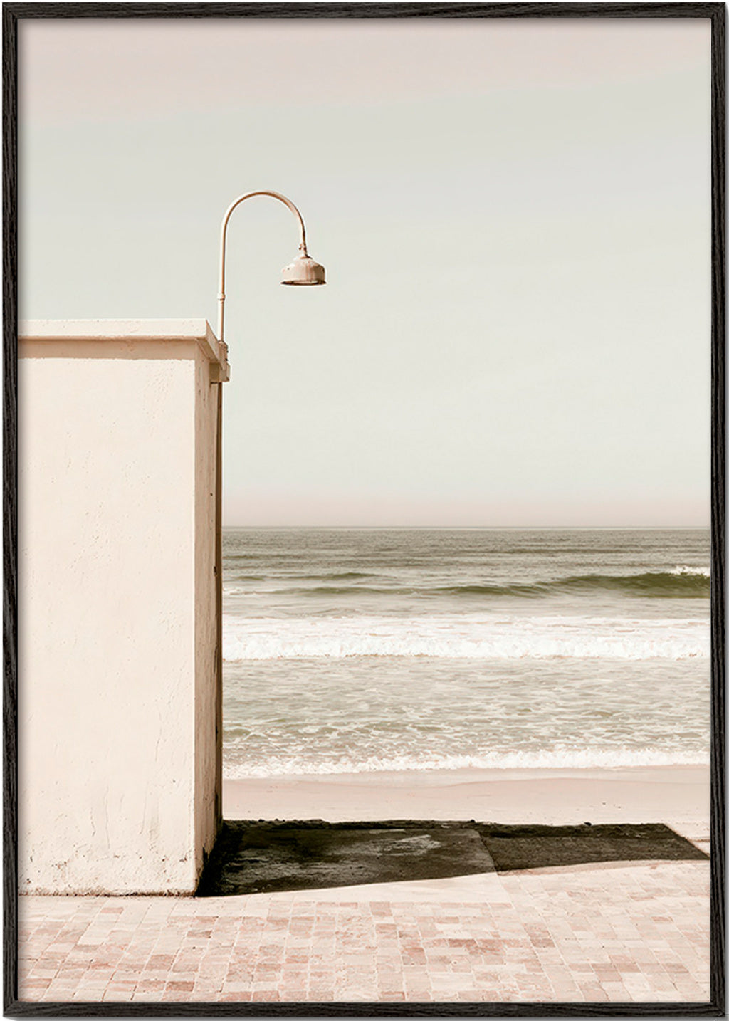 Tableau de paysage plage avec lampe murale