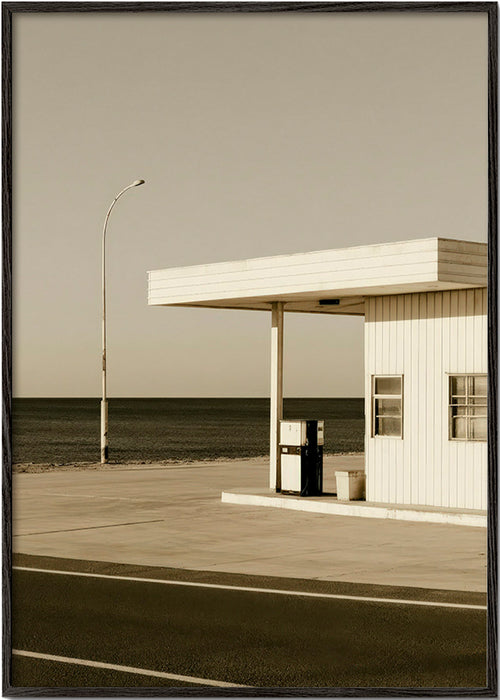 Art de paysage minimaliste station côtière vide