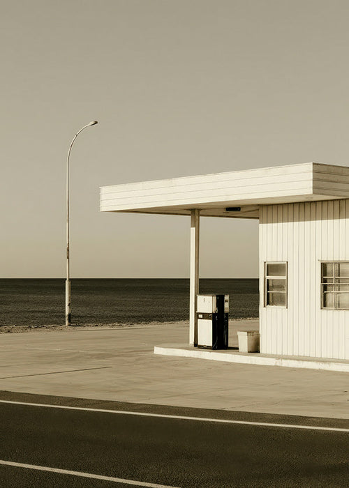 Art de paysage minimaliste station côtière vide