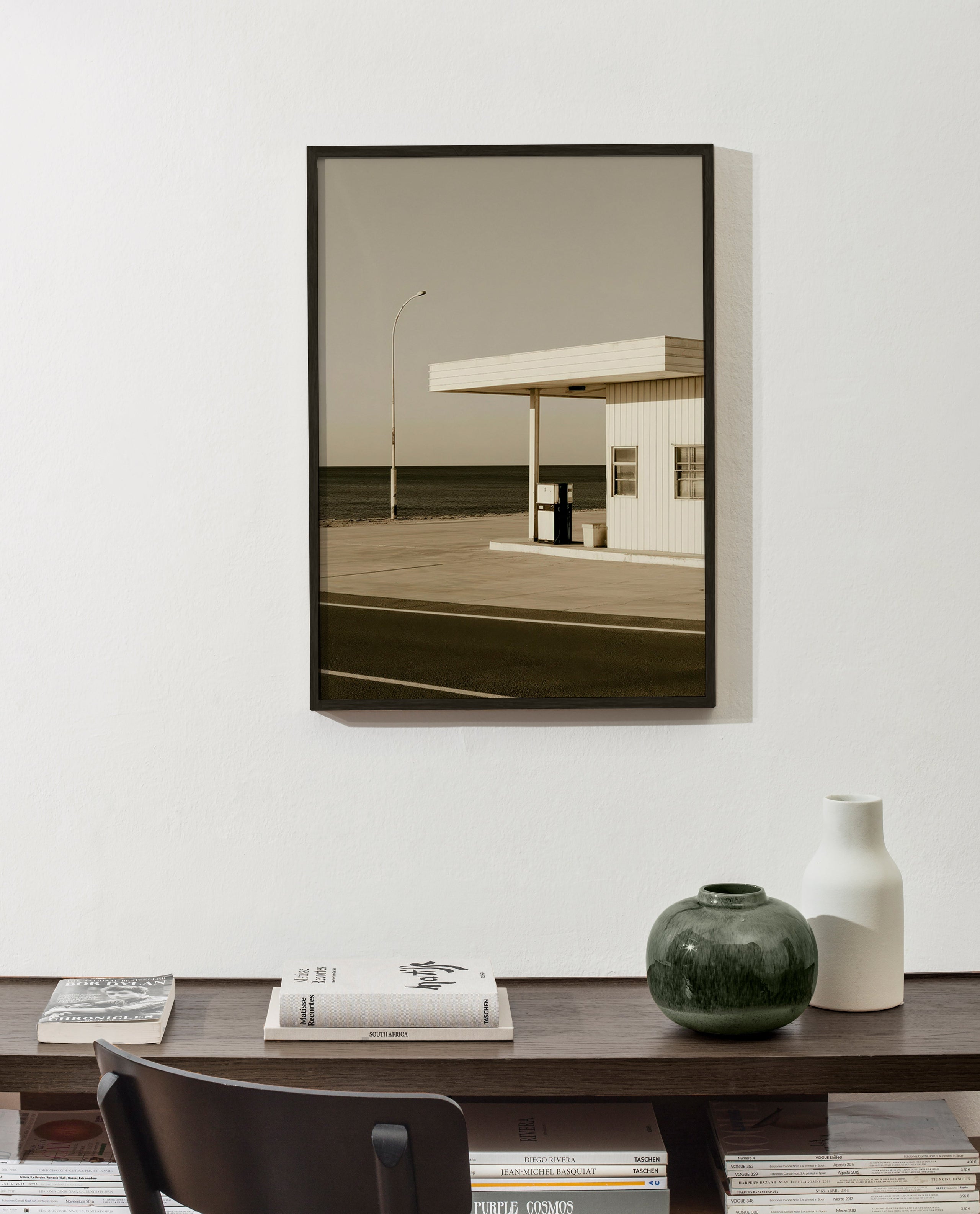 Art de paysage minimaliste station côtière vide