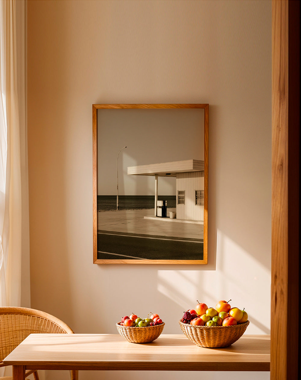 Art de paysage minimaliste station côtière vide