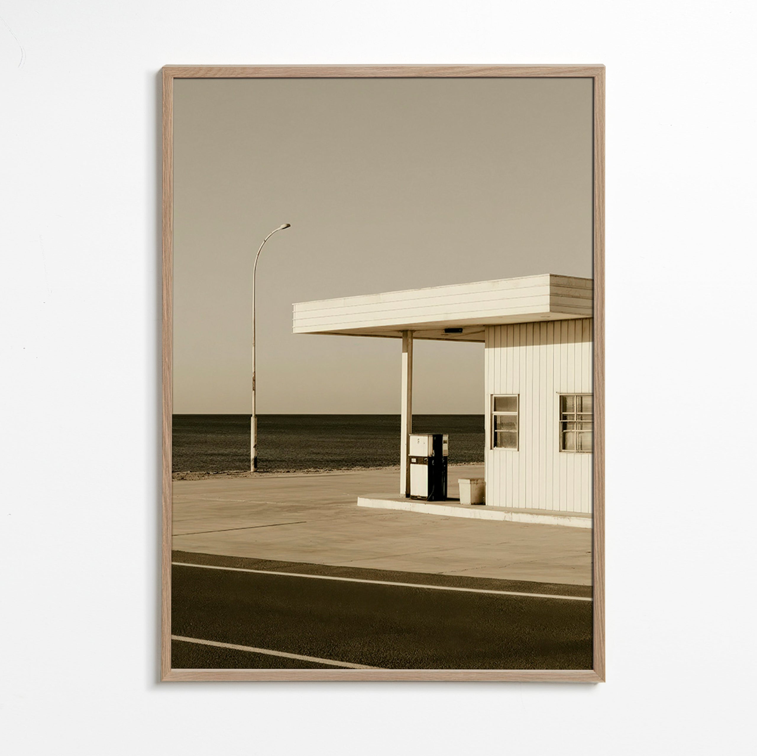 Art de paysage minimaliste station côtière vide