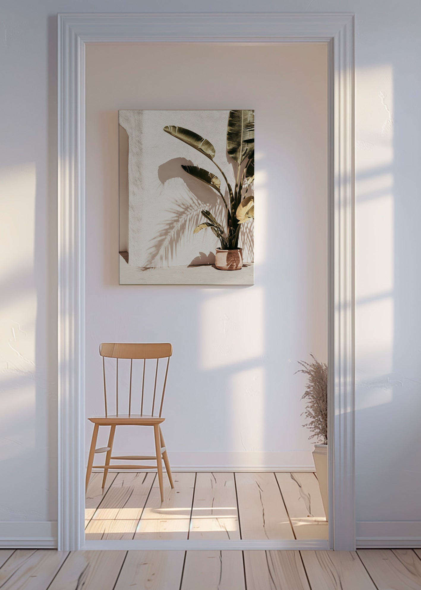 Impression botanique: palmier en pot