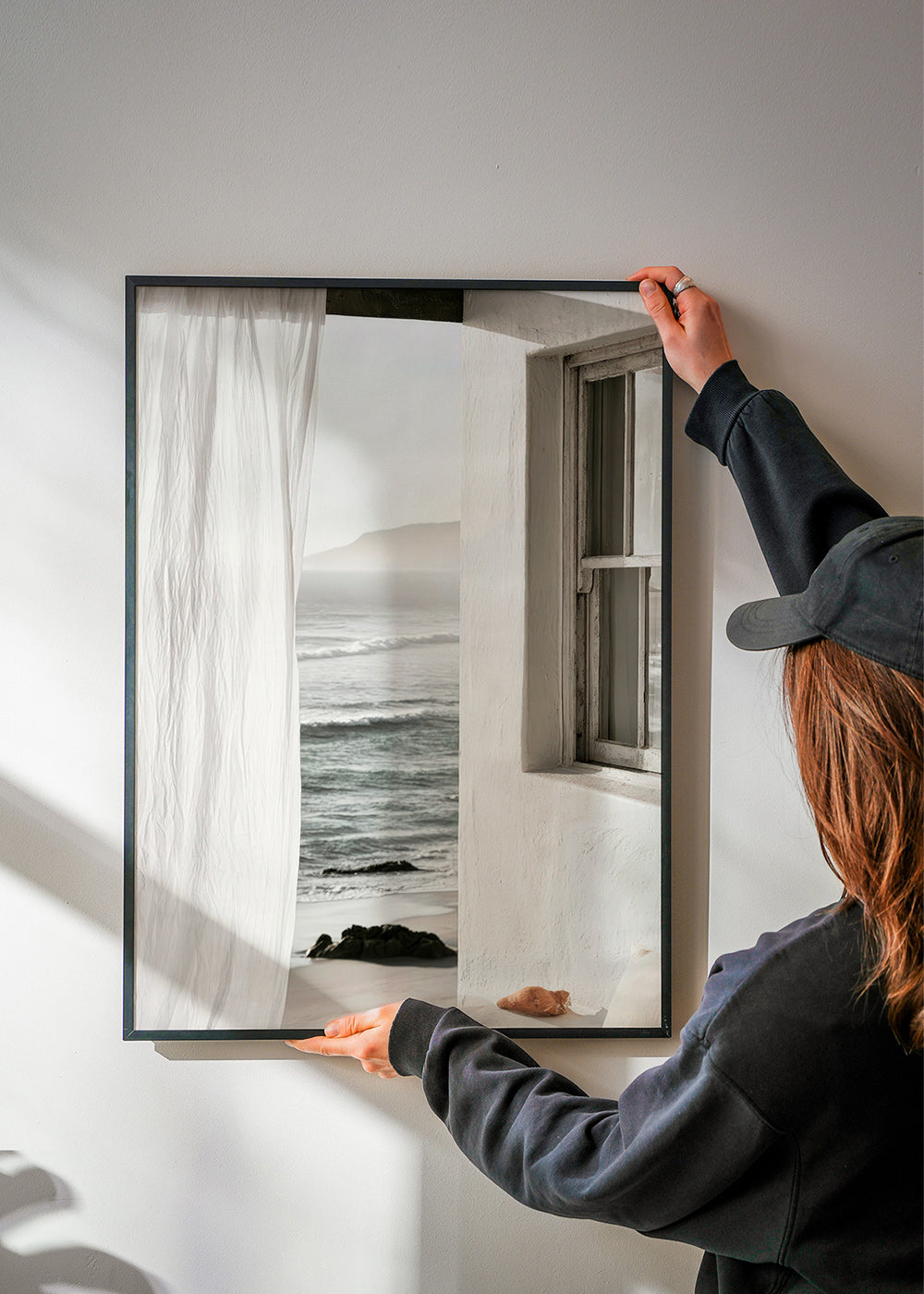 Tableau paysage: fenêtre sur la mer