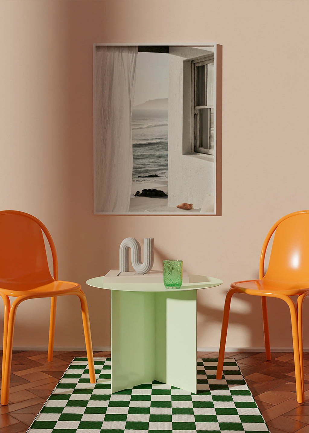 Tableau paysage: fenêtre sur la mer