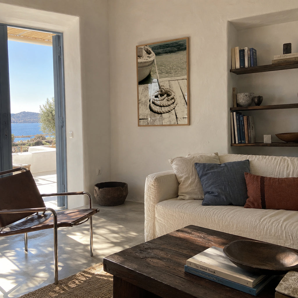 Dockside Rope - Framed poster in an interior