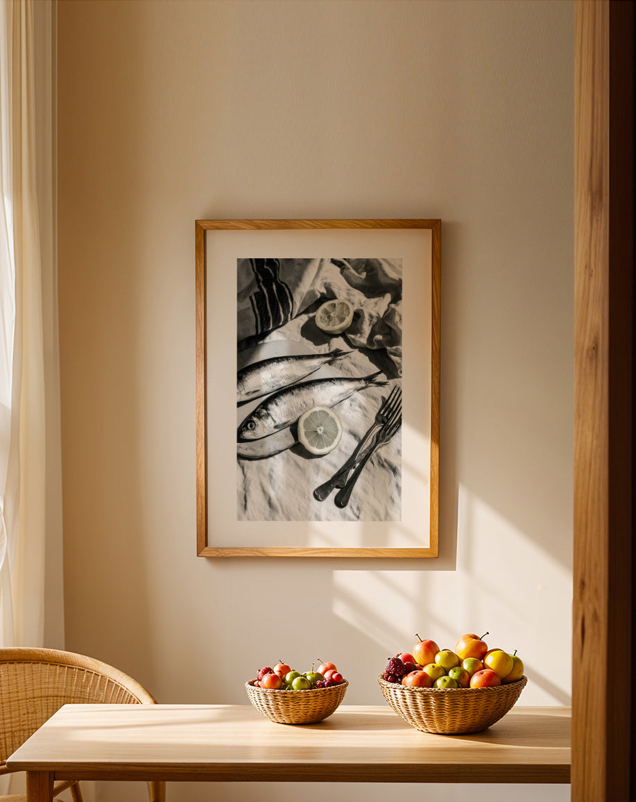 Citrus Lunch - Framed poster in an interior