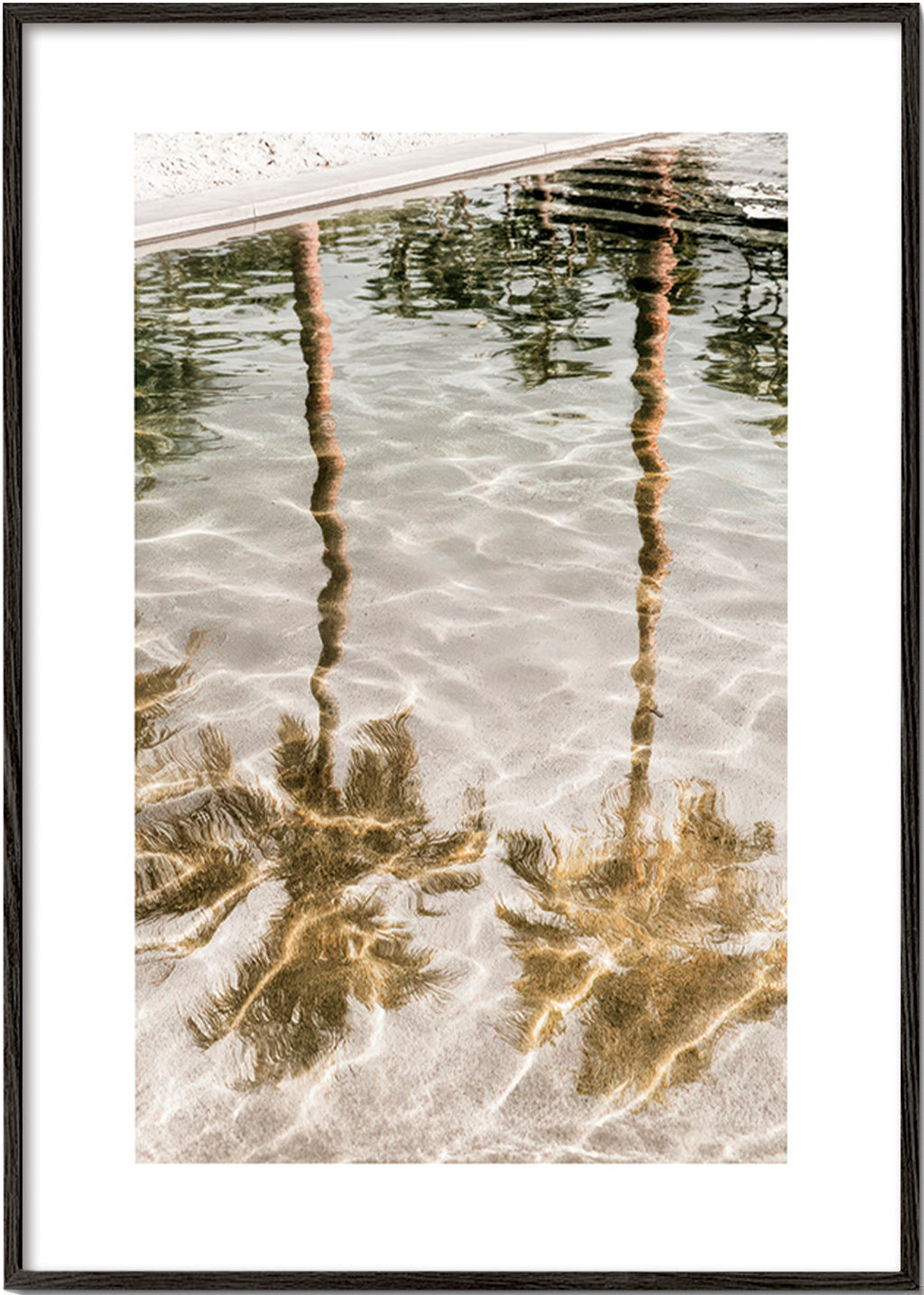 Art de paysage avec reflets de palmiers