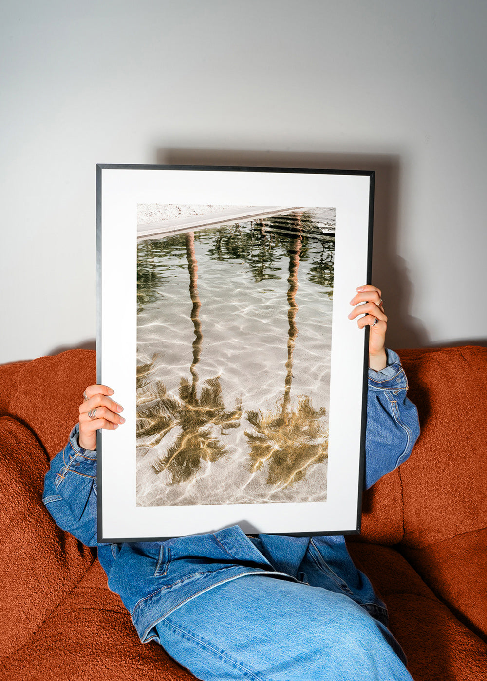 Art de paysage avec reflets de palmiers