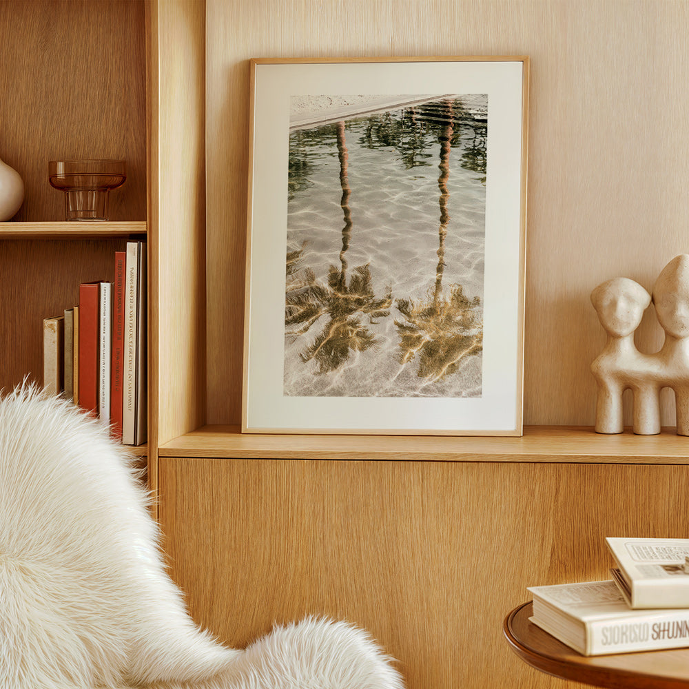 Art de paysage avec reflets de palmiers