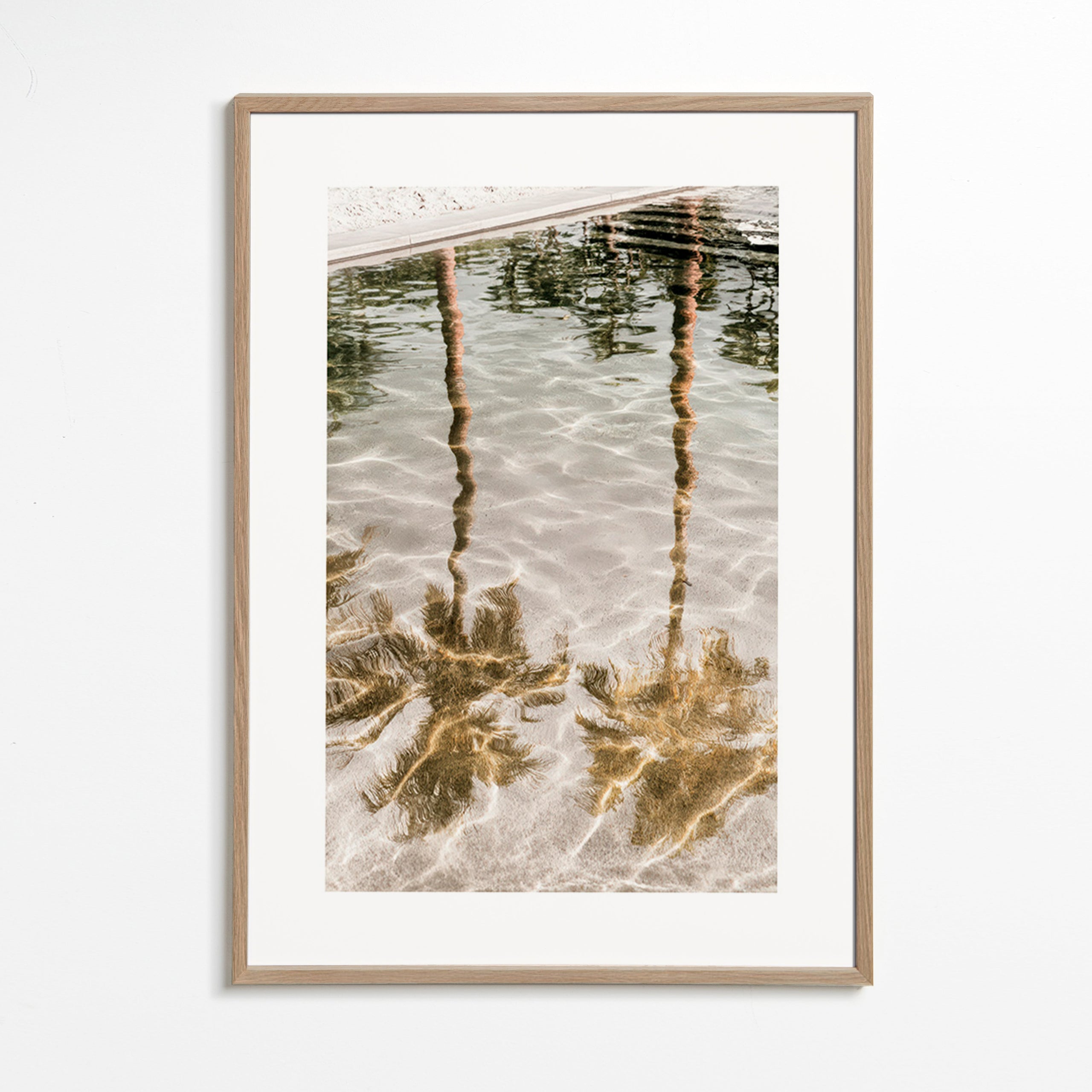 Art de paysage avec reflets de palmiers