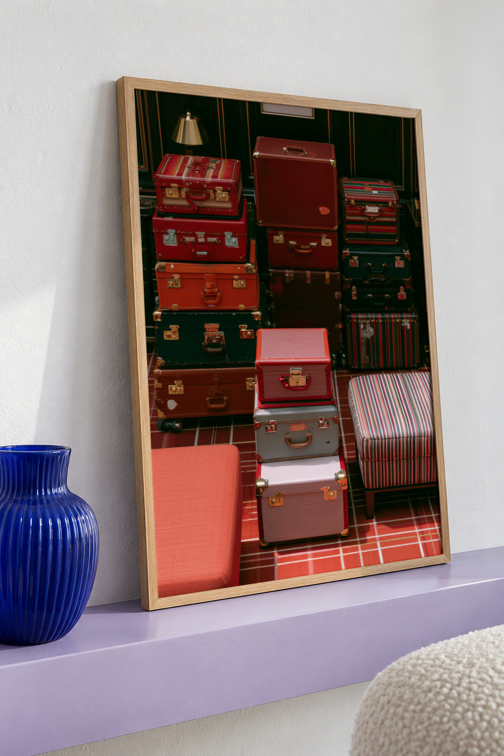 Red Luggage - Framed poster detail