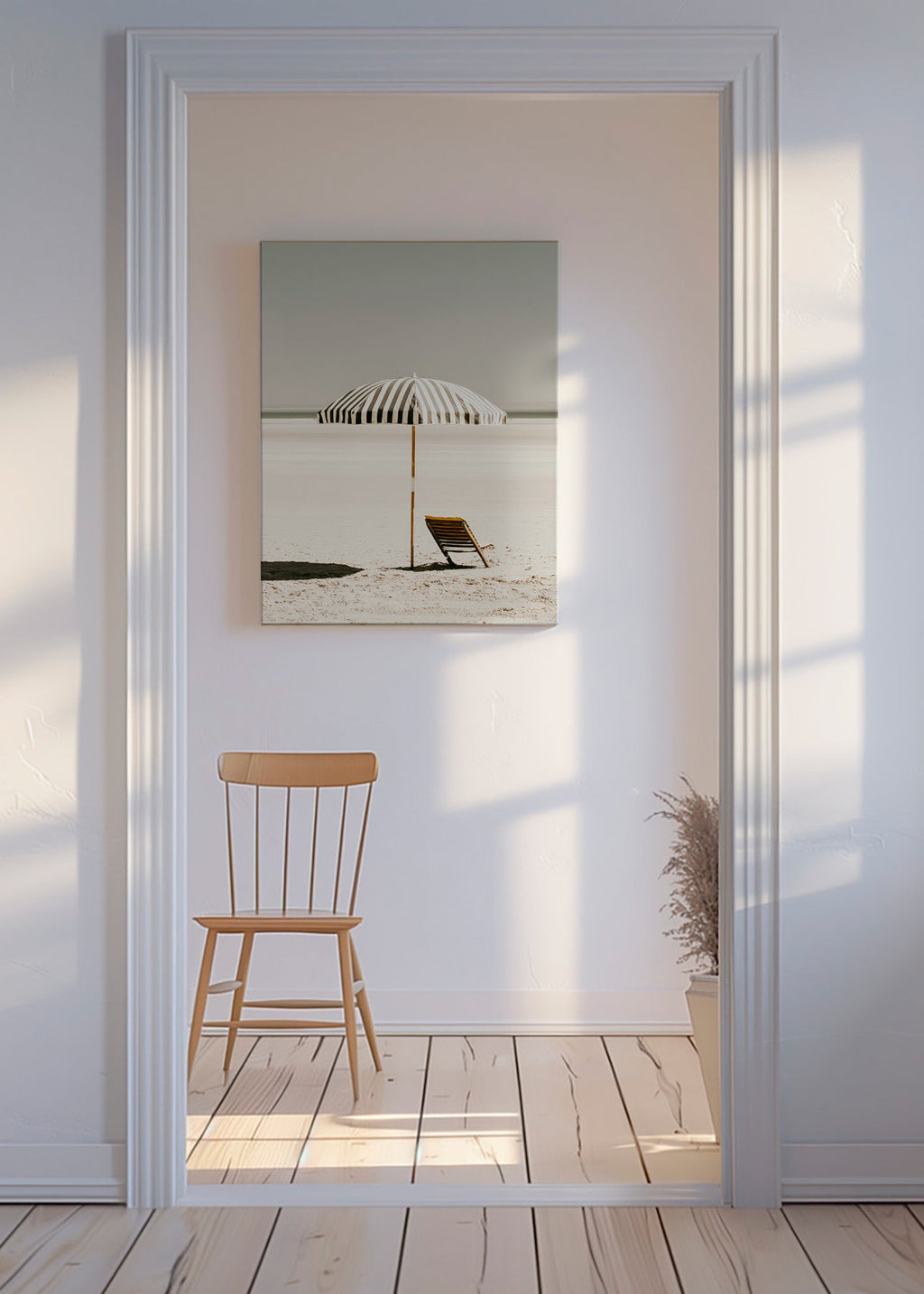 Photographie de paysage avec parasol solitaire