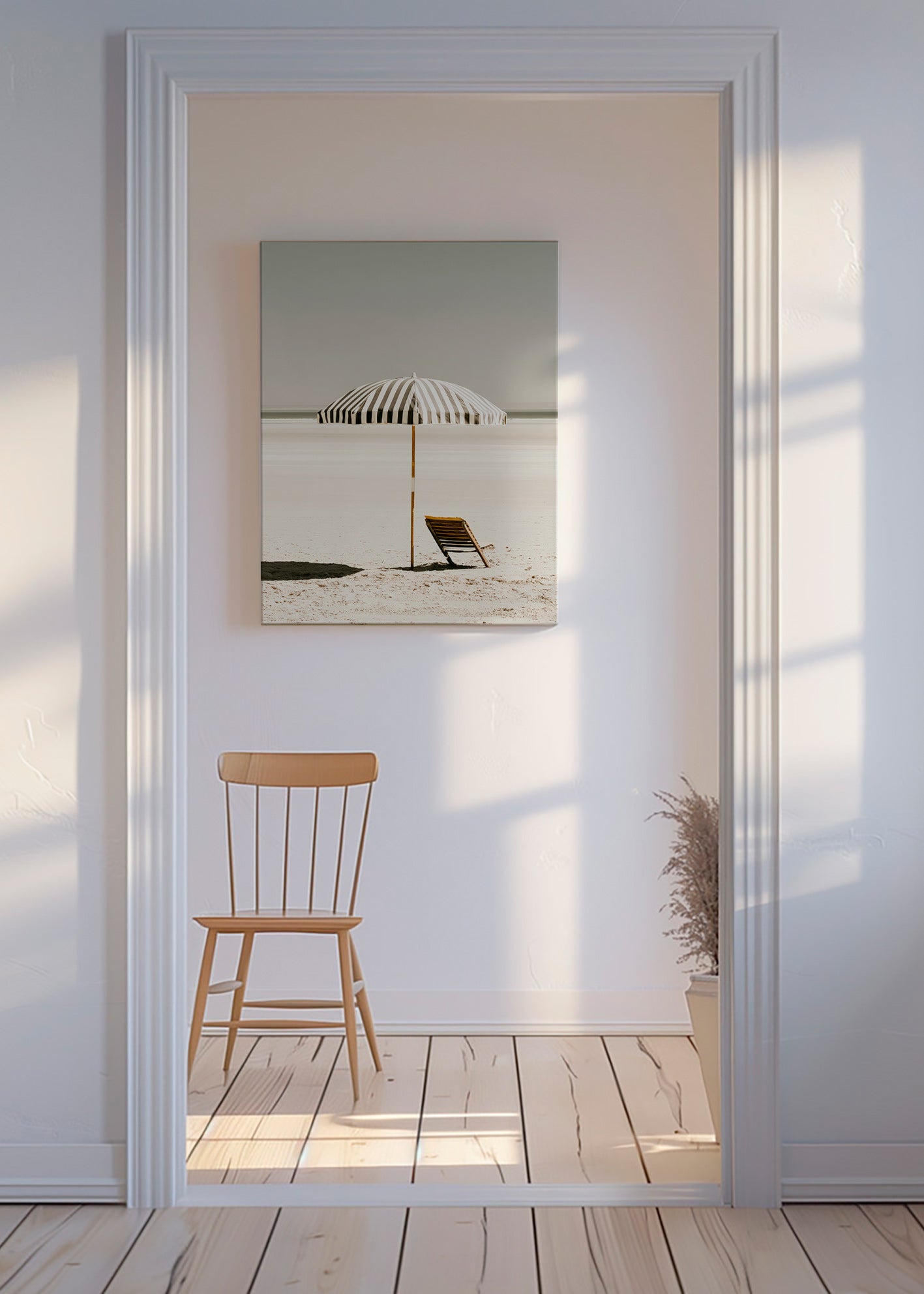 Photographie de paysage avec parasol solitaire