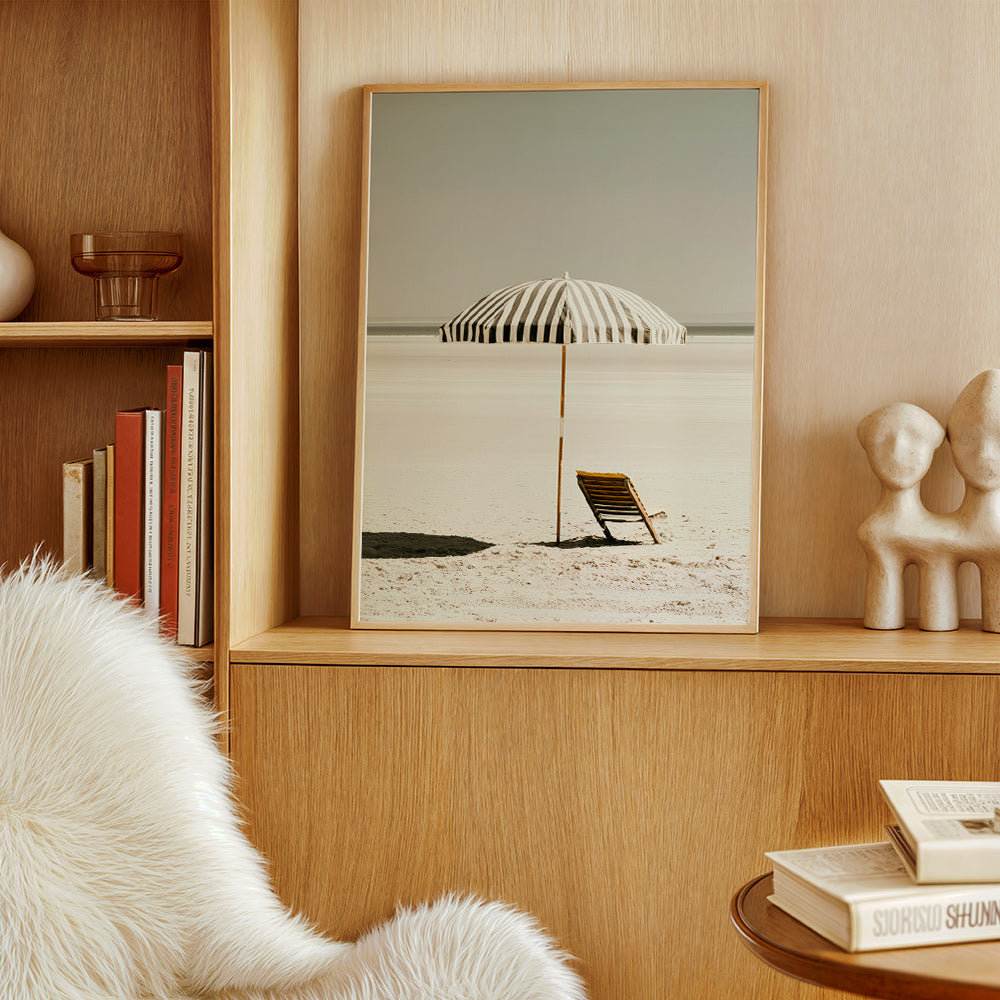 Photographie de paysage avec parasol solitaire