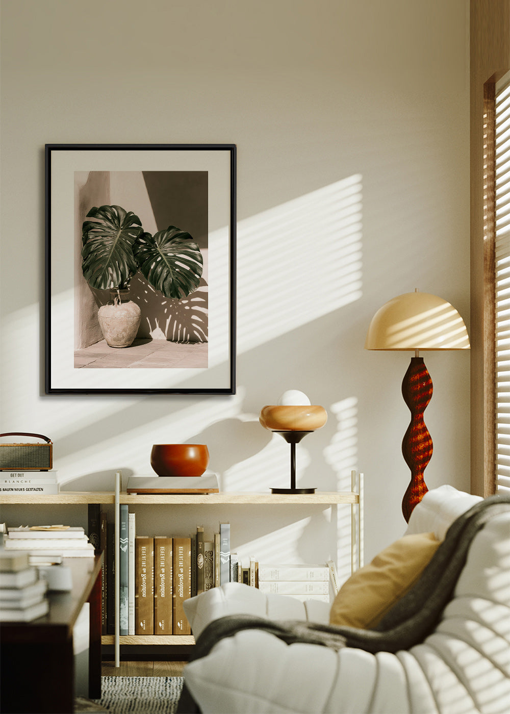 Impression botanique Monstera en pot