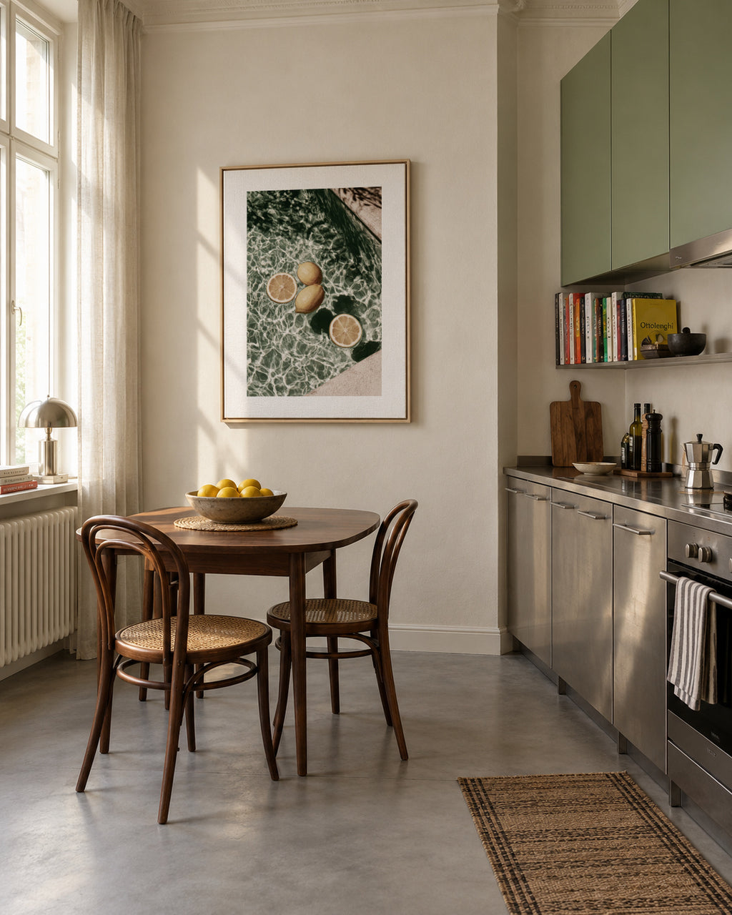 Poolside Citrus - Framed canvas in an interior