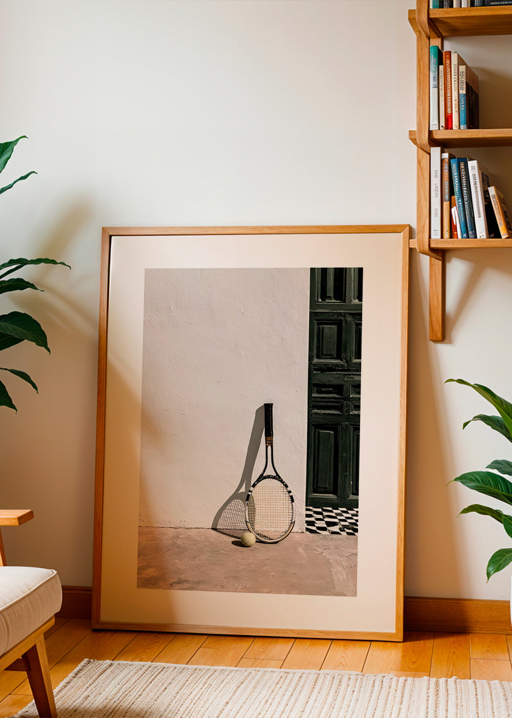 Art sportif: raquette de tennis en nature morte