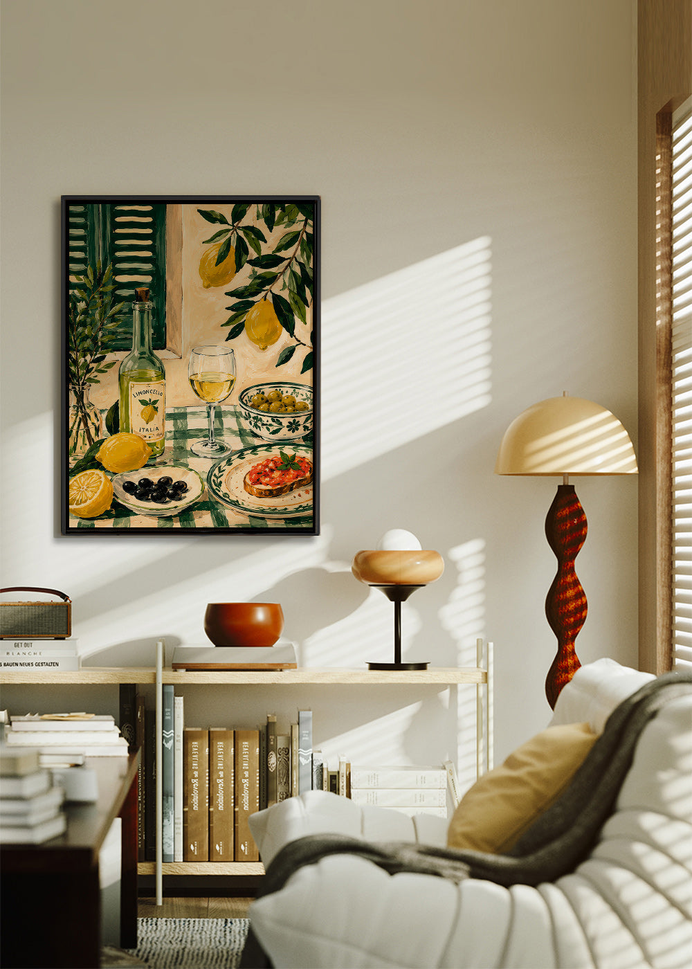Art de cuisine: nature morte au citron et limoncello