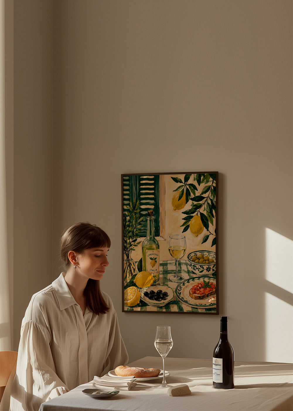 Art de cuisine: nature morte au citron et limoncello