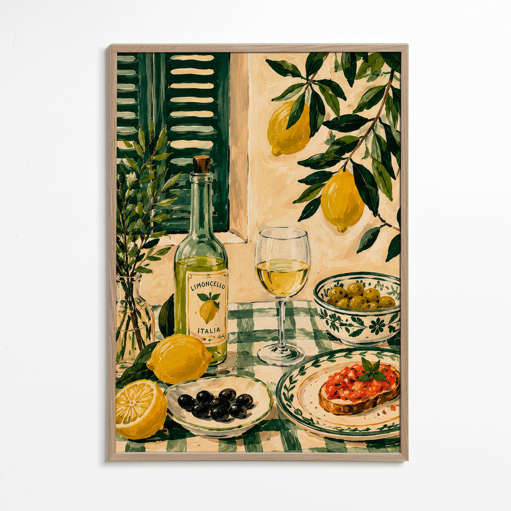 Art de cuisine: nature morte au citron et limoncello