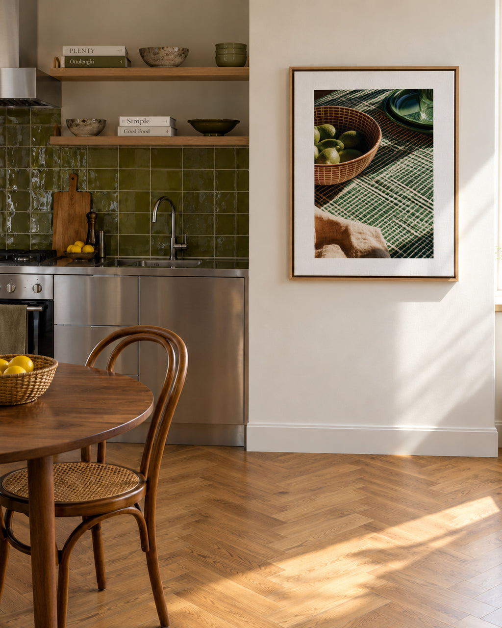 Olive Table - Framed canvas in an interior