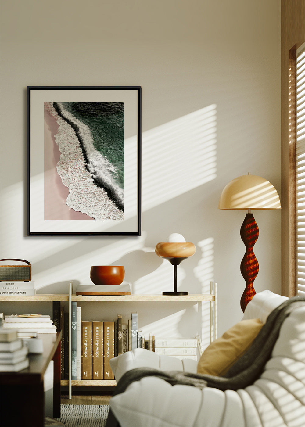 Art de paysage: côte rosée vue aérienne
