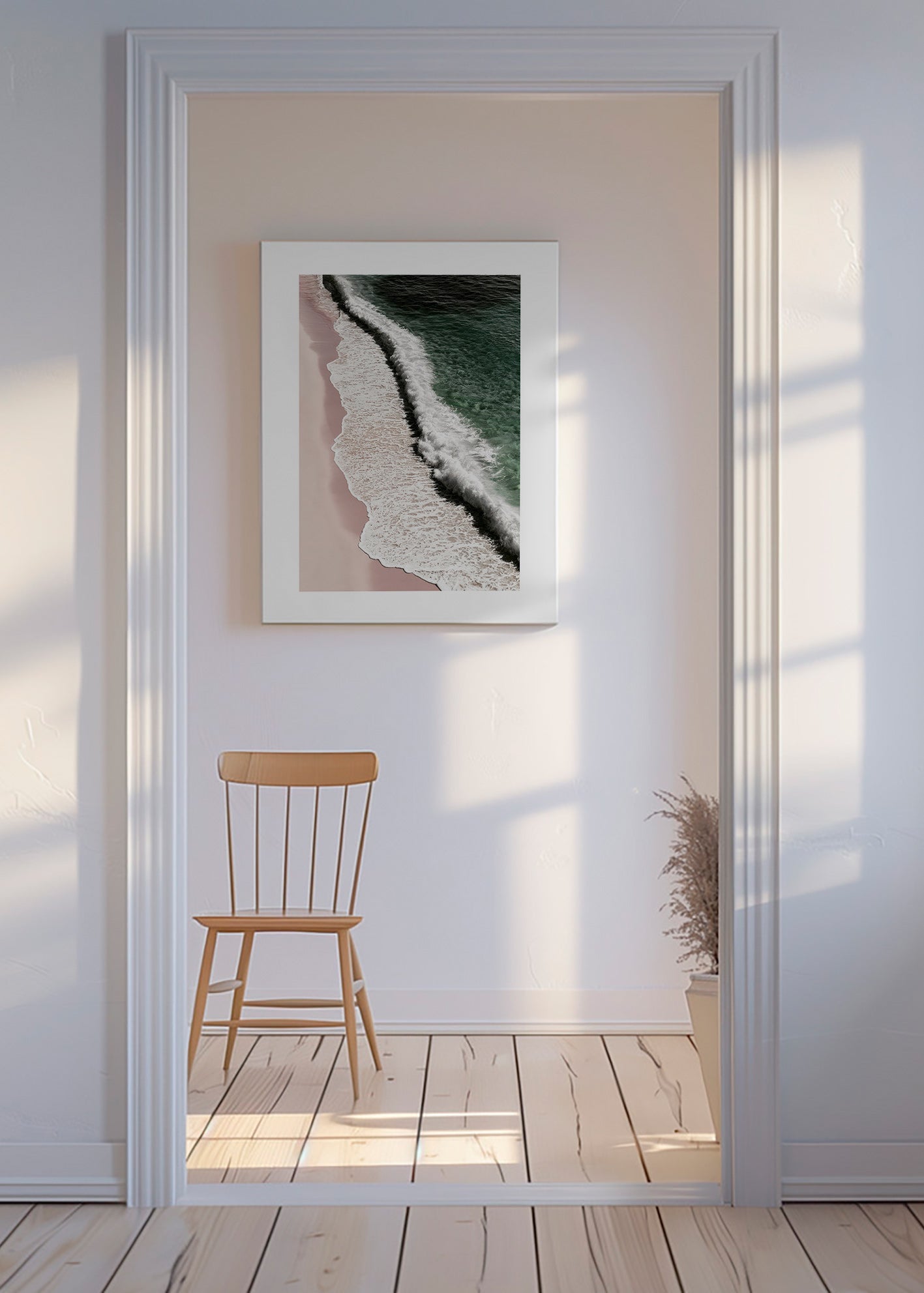 Art de paysage: côte rosée vue aérienne