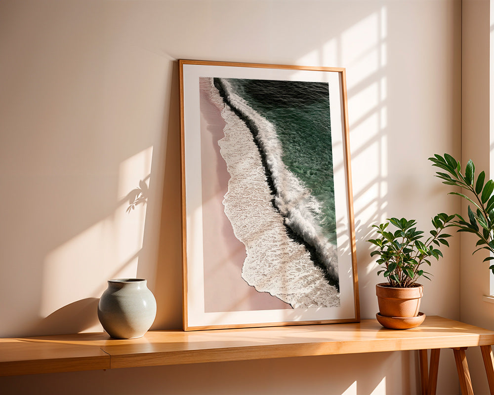 Art de paysage: côte rosée vue aérienne