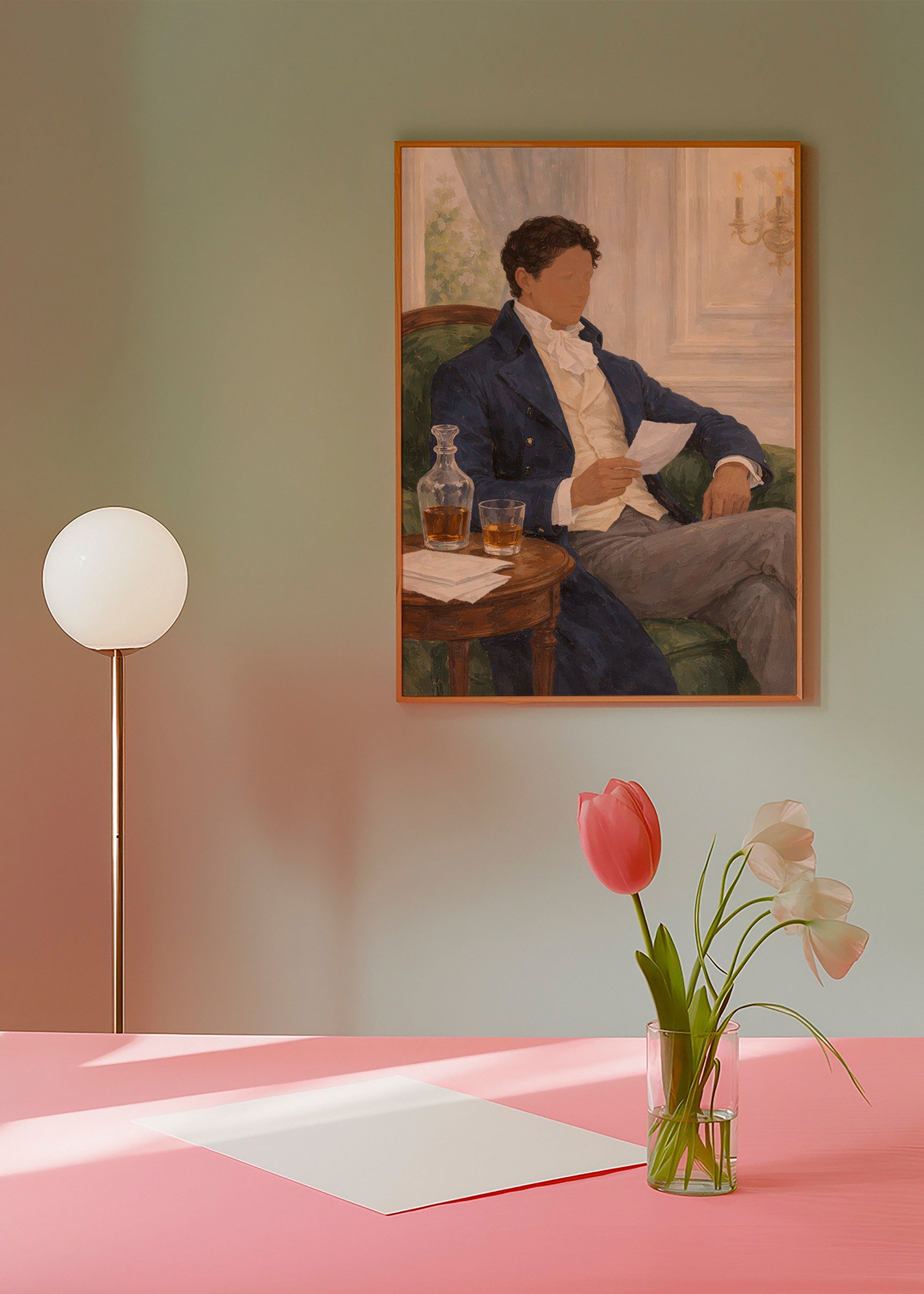 Impression vintage: homme lisant