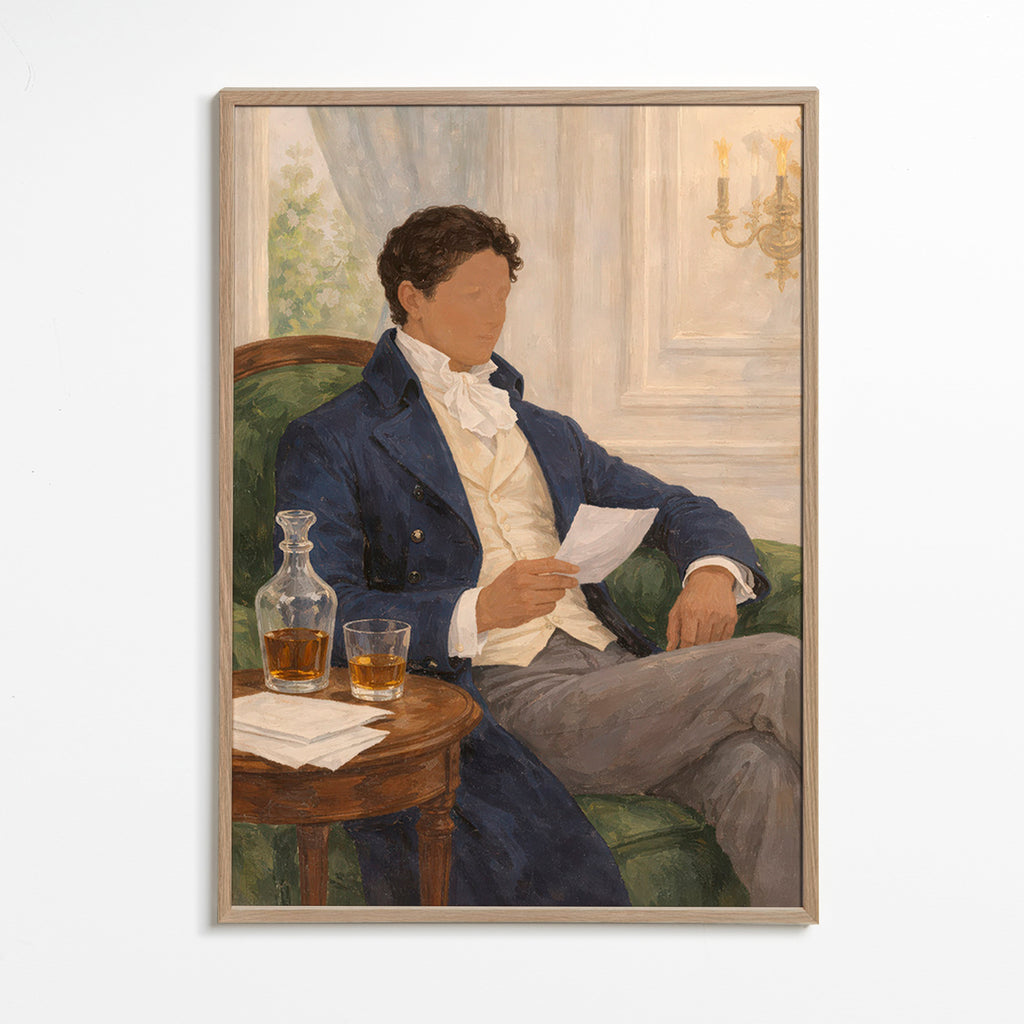 Impression vintage: homme lisant