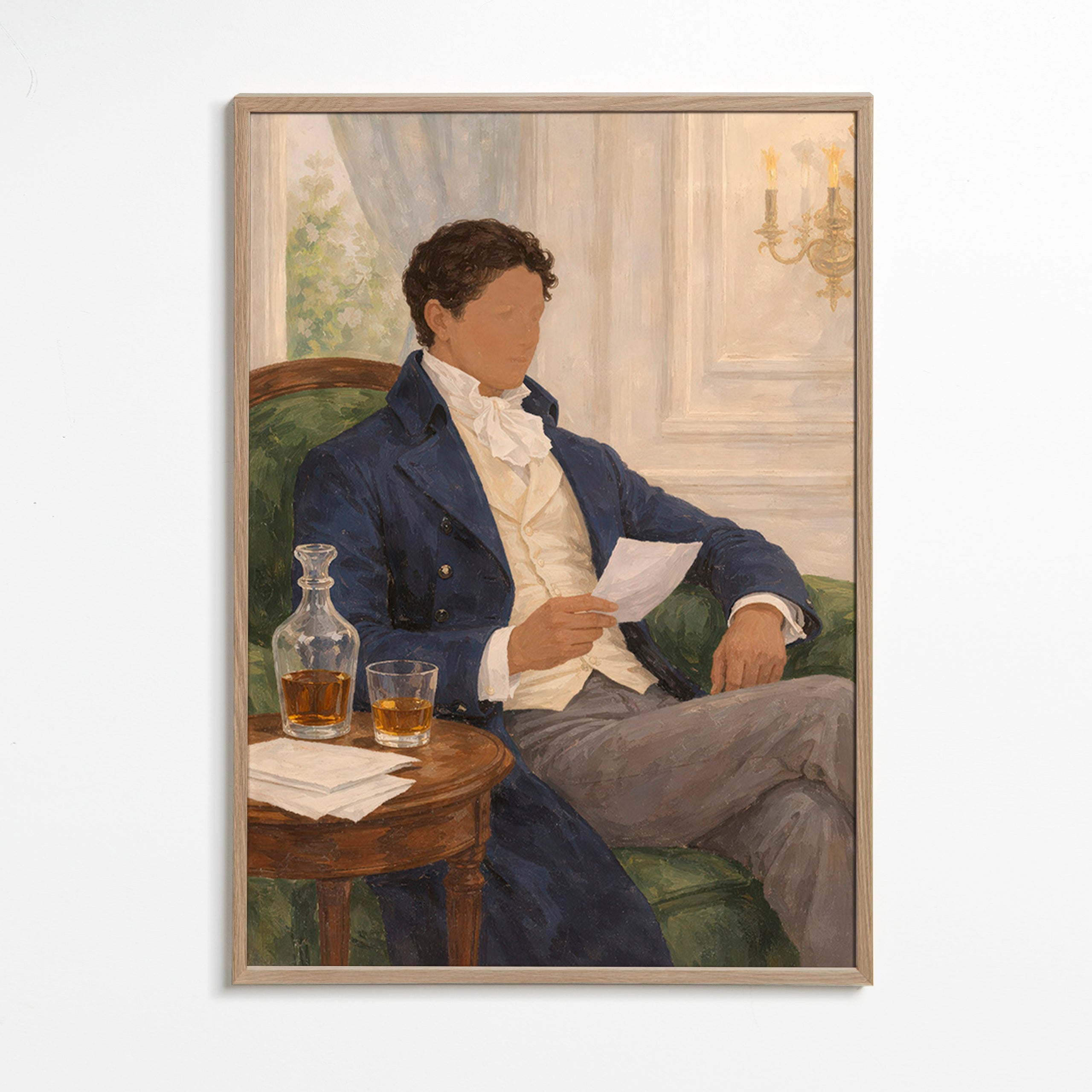 Impression vintage: homme lisant