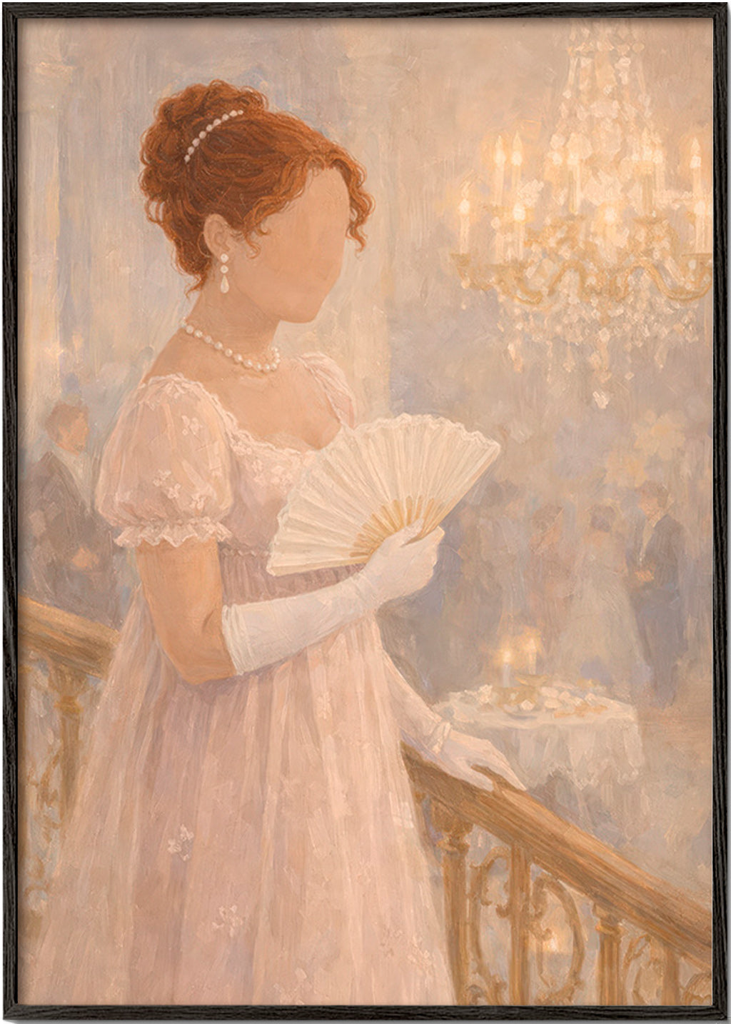 Illustration dame en salon de bal