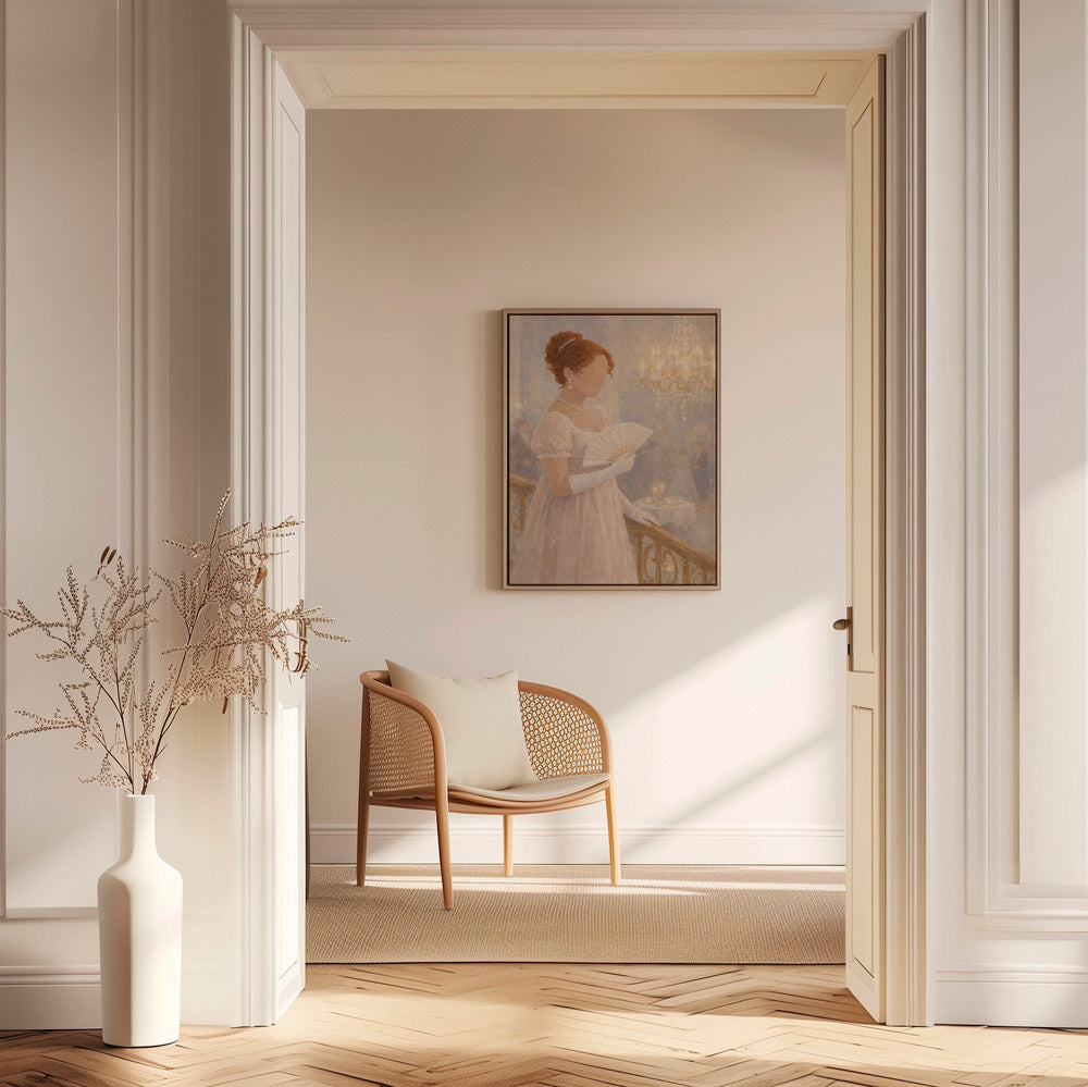 Illustration dame en salon de bal