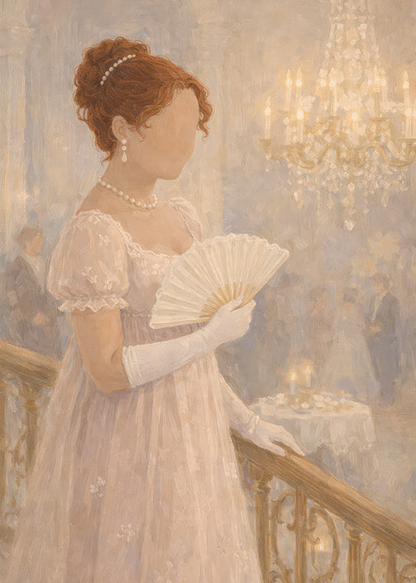 Illustration dame en salon de bal