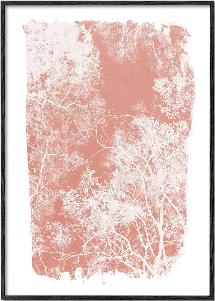Tree foliage on coral paint