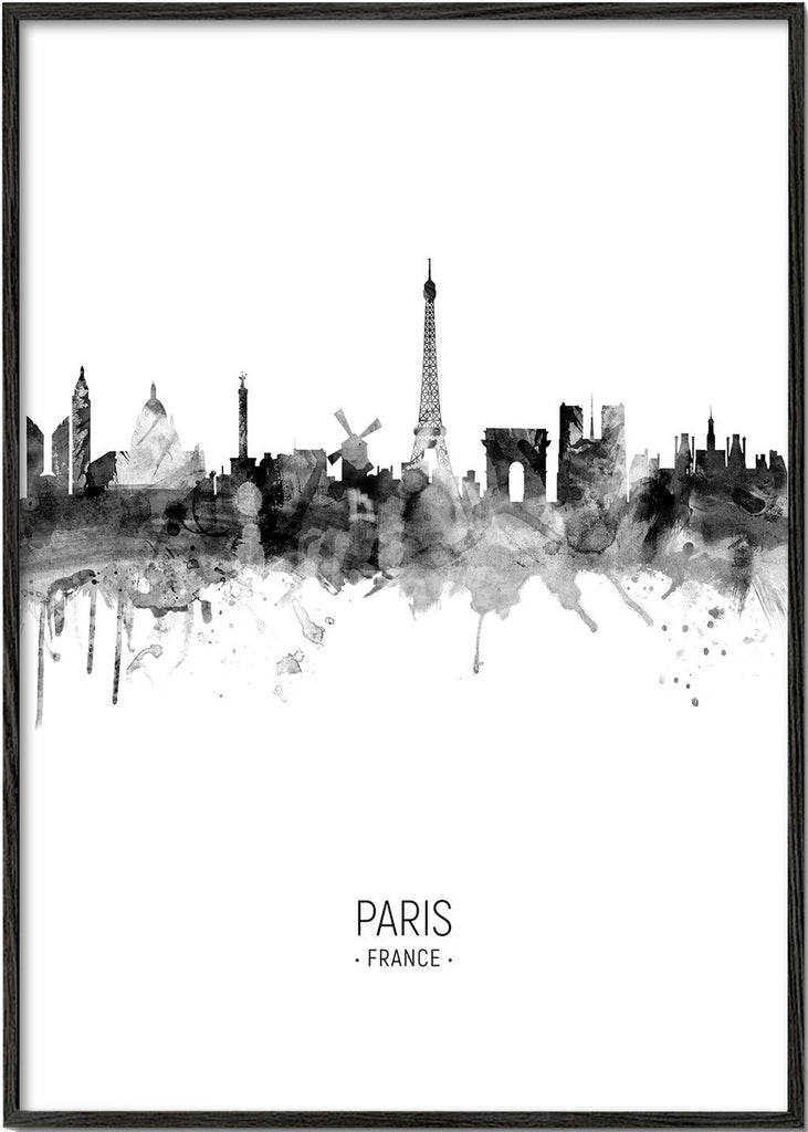 Paris skyline noir et blanc