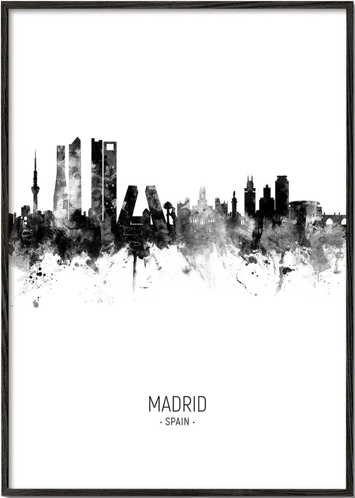 Madrid skyline noir et blanc