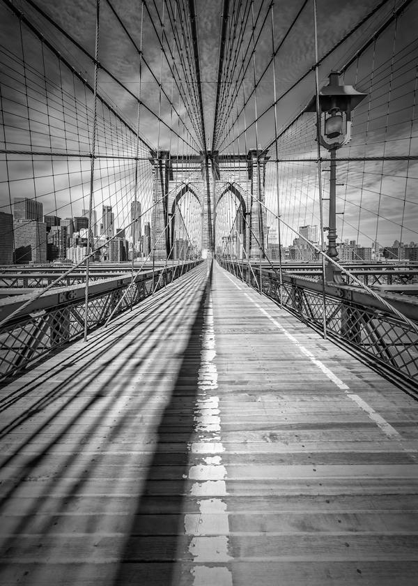 Tableau en noir et blanc NEW YORK CITY Brooklyn Bridge Tableaux