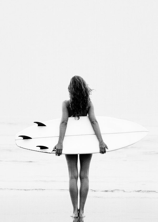 Tableau noir et blanc Surf Girl Tableaux cadres d coratifs et