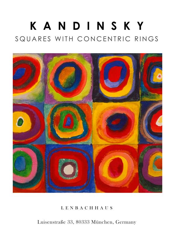 Colour Study - Squares and Concentric Rings Exhibition White - Vasili Kandinsky